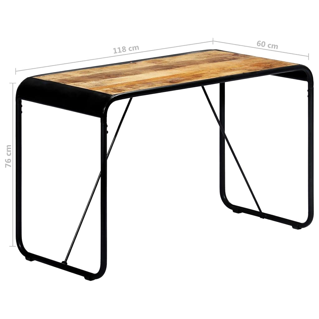 Tavolo da pranzo in legno di mango massiccio 118x60x76 cm con gambe in