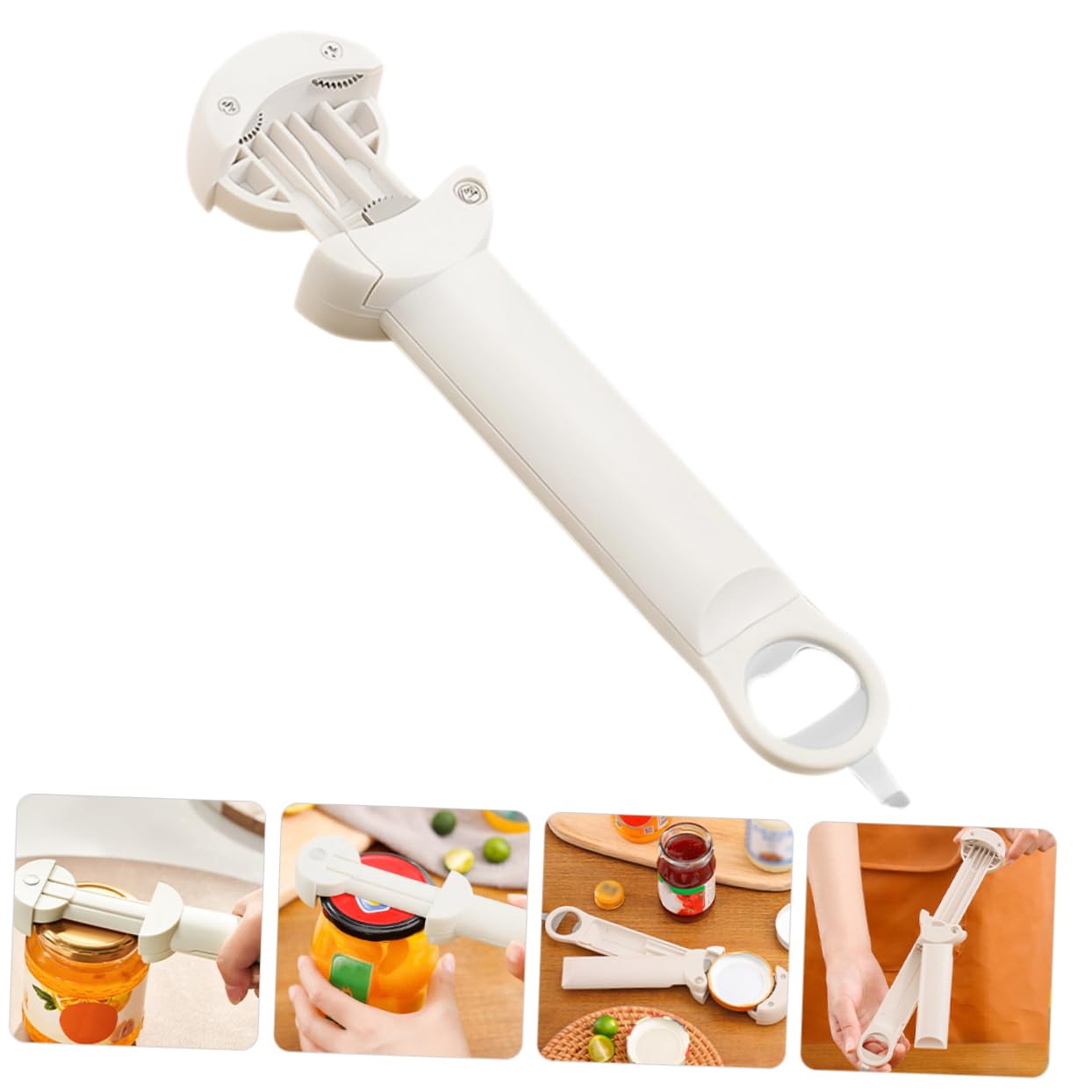 PRETYZOOM 4piezas Abridor De Botellas y Tarros Multifuncional Herramienta De Cocina Portátil Para De Frascos y Latas Para Camping y Actividades