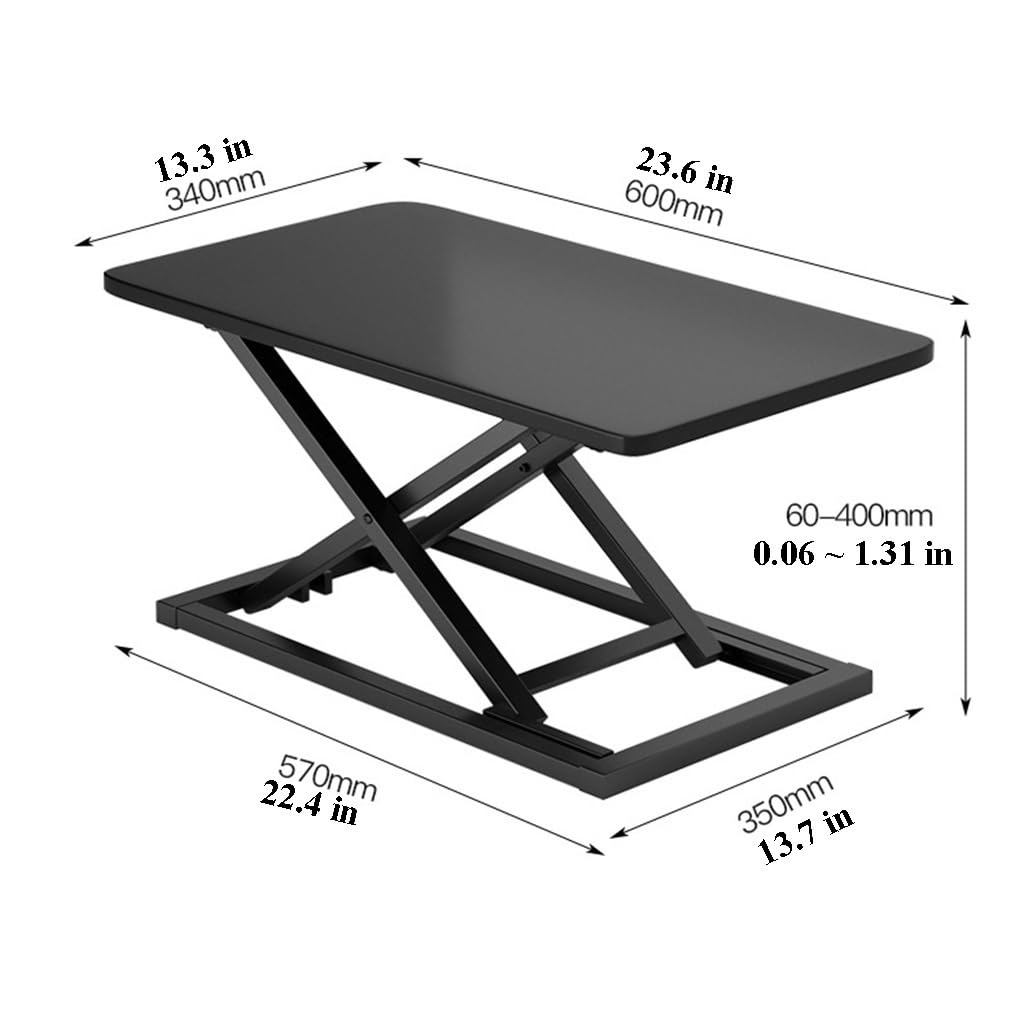Convertisseur de Bureau Debout Ergonomique à Hauteur réglable – Couleur Bois, 60 x 34 cm