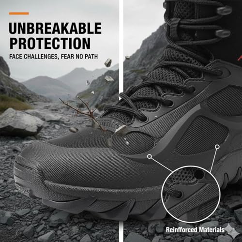 Image of Kervaky Men's Military Tactical Boots Lightweight Work Boot Non-Slip Breathable Jungle Desert Combat Boots