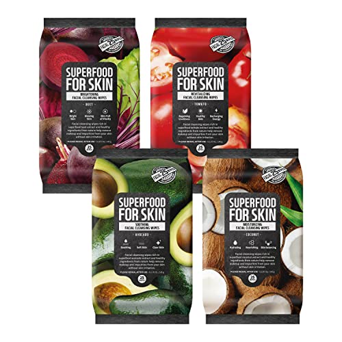 Farmskin Facial Cleansing Wipes Moisturizing All Set/Facial Towelettes To Remove Waterproof Makeup/Gentle & Quick Facial Cleansing/For Hydrating, Skin Balancing / 25 Count (Pack Of 4) #TOP2