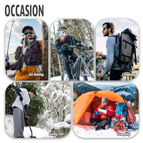 Men's Snow Boots Lightweight Waterproof Winter Boots Warm Fur Lined Shoes Casual Anti-slip Cold Weather Shoes 6