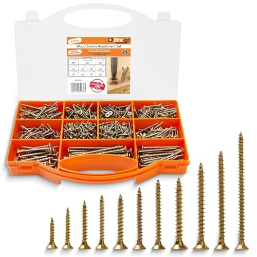 Brackit Holzschrauben 820-teiliges Sortiment – verzinkt, extra stark, Senkkopf, Pozi-Antriebskopf, Holzschrauben-Set, für Dielen, Holzzäune, großes Schraubenset Brackit Holzschrauben 820-teiliges Sortiment – verzinkt, extra stark, Senkkopf, Pozi-Antriebskopf, Holzschrauben-Set, für Dielen, Holzzäune, großes Schraubenset