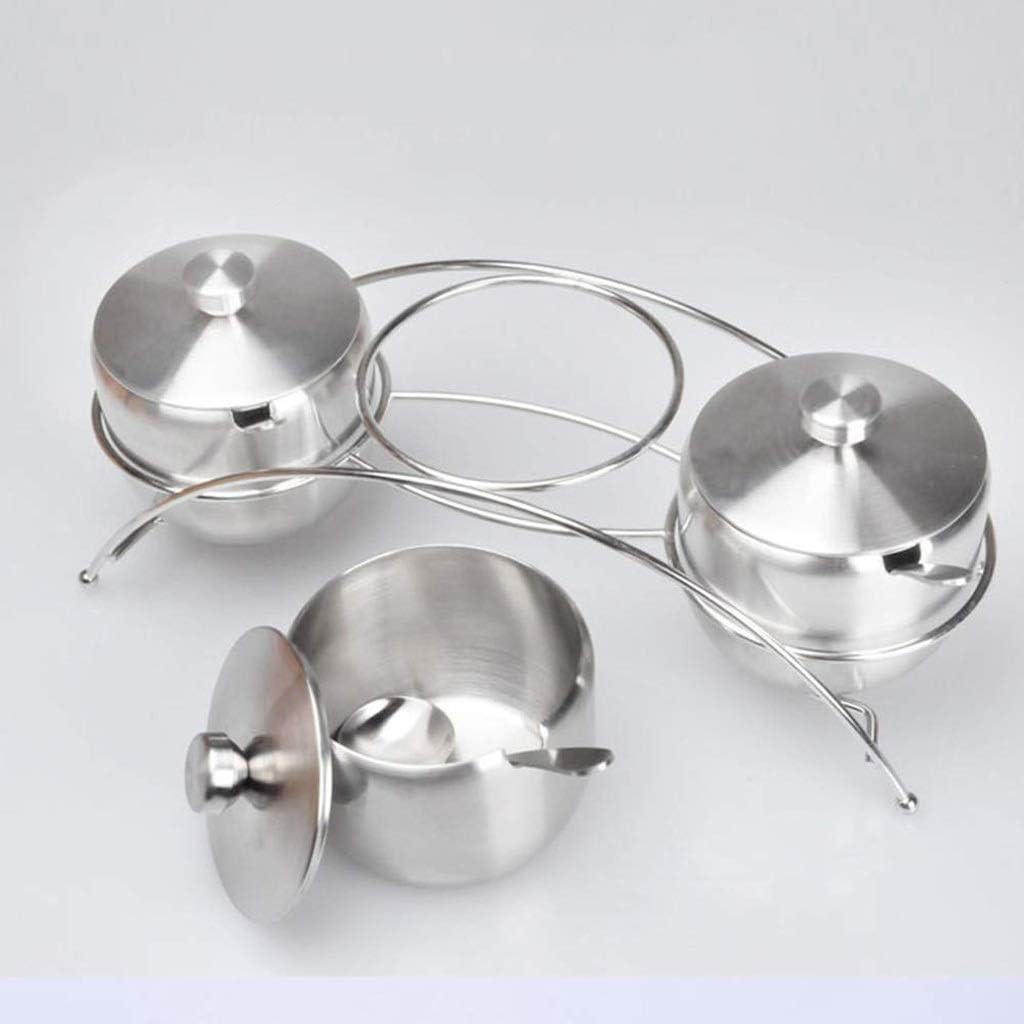 Stainless Steel Seasoning Bottle, 304 Jar Set Box Practical Salt Sugar Can