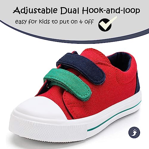 Image of K KomForme Toddler Boys & Girls Shoes Kids Canvas Sneakers with Cartoon Dual Hook and Loops