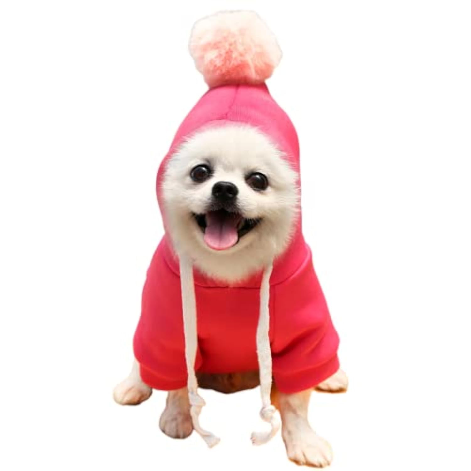 Warm Dog Winter Clothes Cute Fruit Dog Coat Hoodies Fleece Pet Dogs Costume Jacket for French Bulldog Chihuahua Ropa para Perro(1 Rose Red,S)