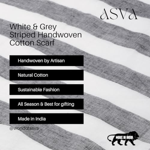 ASVA Handmade Scarf for Women, Cotton - Handwoven Scarf For Women4