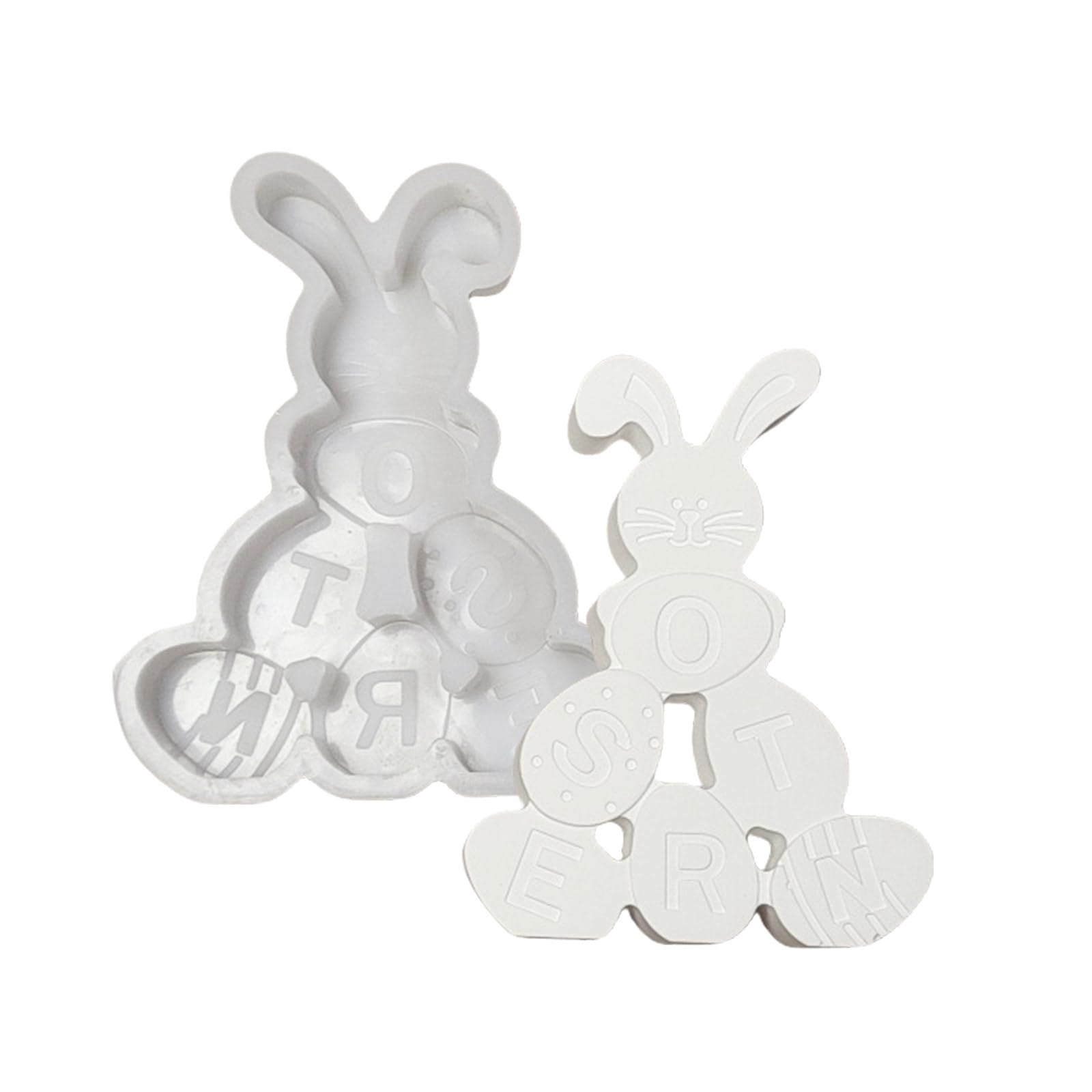 Tsophreniq 3D Bunnies Figurine Silicone Molds for Epoxy Resin Soap Making Cement Gypsum Silicone Molds for Craft Rabbits
