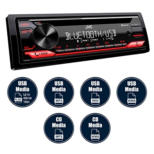JVC KD-T822BT CD receiver with Bluetooth Hands-Free Calling and Wireless Music Streaming, Black - Image 3