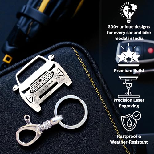 Image of Premium Stainless Steel Car Keychain | Personalized Custom Name Keyring | Stylish Car Shape Metal Key Holder made for Toyota Fortuner, Legender, Innova Crysta, Hycross, urban cruiser hyryder