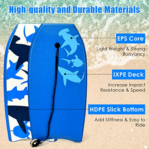 image for GYMAX 33”/37”/41” Super Lightweight Bodyboard with HDPE Slick Bo