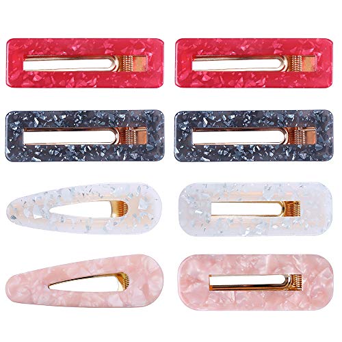 8 Pcs Acrylic Resin Paillette Hair Clips Hair Barrettes Resplendent Geometric Alligator Hair Clips Hair Accessories for Women