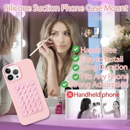Image of amazon basics Suction Phone Case Anti-Slip Silicone Multipurpose Hands-Free Sticky Pads for Phone Case Mount for Selfies Videos Mirror Shower Car Dashboard - Yellow (1 Piece)