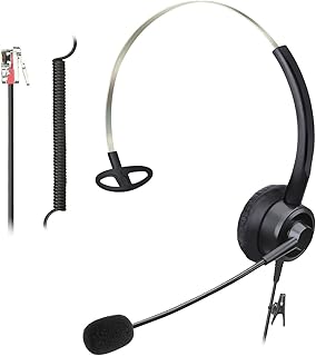 RJ9 Telephone Headsets with Microphone Noise Cancelling, Corded Office Phone Headsets Compatible with Yealink T27G T29G T40G T41P T41S T42S T46S T48S T53W T55A Avaya 9608 9611 9630 J169 J179