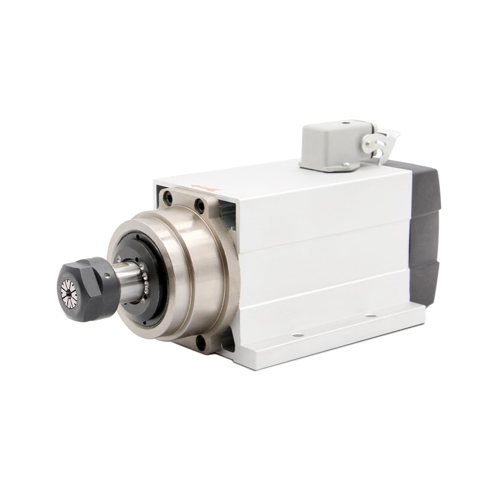 KACOME 1.5KW ER20 Air Cooled Spindle Motor Square Spindle with mounting Flange 0.01mm Accuracy 4 PCS Ball Bearings(220v)