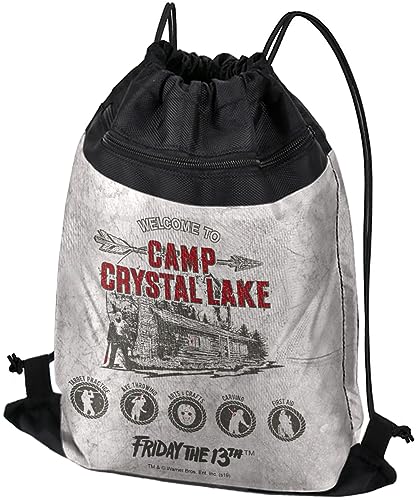 LOGOVISION Friday The 13Th Camp Crysal Lake Drawstring Backpack Sports Bag Sackpack 17