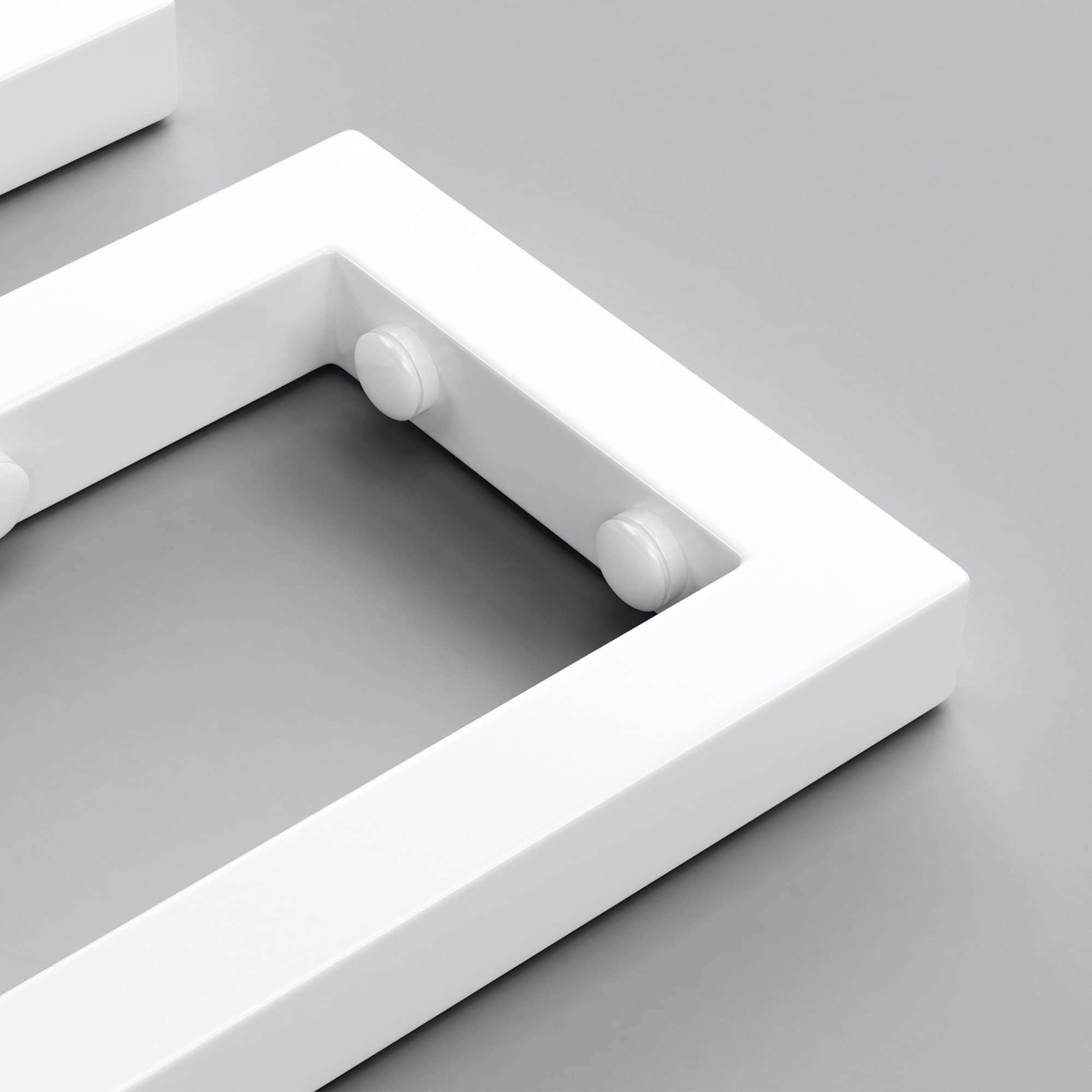 doporro Soporte de Pared para Encimera o Tocador en Acero Inoxidable Blanco 48×2,5×15 cm – También Funciona como Toallero, Set de 2, Modelo WH04