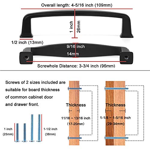 Koofizo Square Foot Cabinet Arch Pull - Oil Rubbed Bronze Furniture Handle, 3.8 Inch/96mm Screw Spacing, 10-Pack for Kitchen Cupboard Door, Bedroom Dresser Drawer, Bathroom Furniture Hardware
