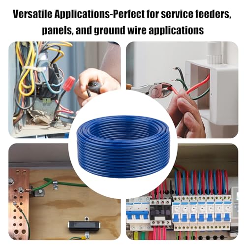 Image of 12 AWG THHN Stranded Bare Copper Wire 200FT Grounding Wire, Electrical Wire, 600V Rated Building Wire, Ideal for Panel Wiring, Grounding, Lighting Circuits, Control Systems