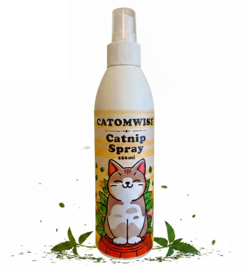 Atomwise Catomwise Catnip Spray | Premium Catnip Spray per gatti | Completamente naturale, duraturo e sicuro – perfetto per giocattoli, tiragraffi e aiuto per l'allenamento, bottiglia da 250 ml