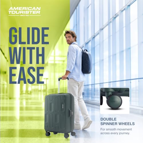 Image of American Tourister Ivy 2.0 | Small Size Cabin Trolley Bag (55 cm) | 360 8 Wheel Travel Luggage | Hard Case Polypropylene (PP) Suitcase | Combination Lock | Dark Forest