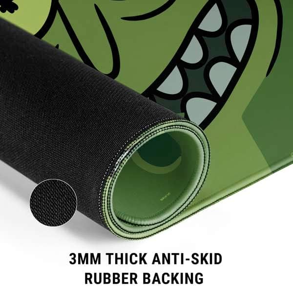 Skinit Small Gaming Mouse Pad - Officially Licensed Pickle Rick Design with Stitched Edges, Waterproof, Non-Slip Rubber Base, Desk Mat for Keyboard & Mouse, 12.6" x 11" inches