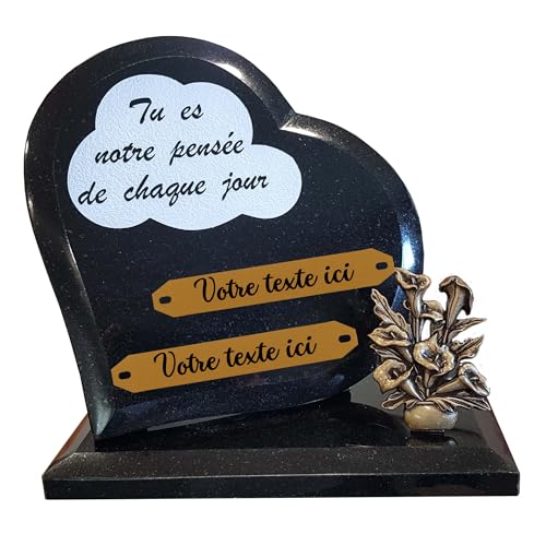 Plaque Funéraire > Plaque Funéraire Granit > "Coeur Noir