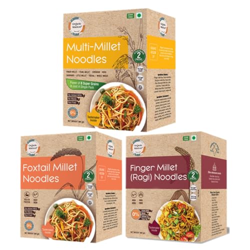 Image of Organic Wisdom-Back to Roots Multi Millet, Ragi & Foxtail Noodles, 384g each|Tastemaker Inside | No Maida, MSG or Refined Oil|Rich in Calcium, Protein & Fiber| Healthy Instant Noodles