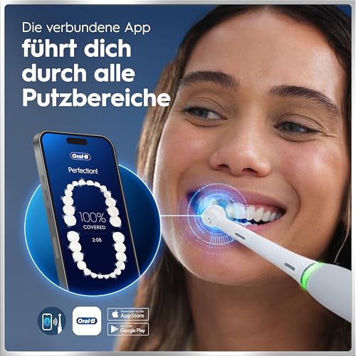 Oral-B iO Series 6 Elektrische Zahnbürste — Electric Toothbrush, Inkl. 3 Aufsteckbürsten und Reise-Etui — 5 Putzmodi für Zahnpflege, Zahnbürste Elektrisch, Designed by Braun, Grau 3