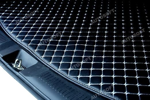 Image of Auto Soft BYD E6 7D Car Boot Mat | Premium Nappa Leathereite Trunk Liner | Waterproof Dustproof Anti-Slip Boot Mat | Diamond Cut Heavy Duty Dicky Mat | Durable Car Accessories for Cars
