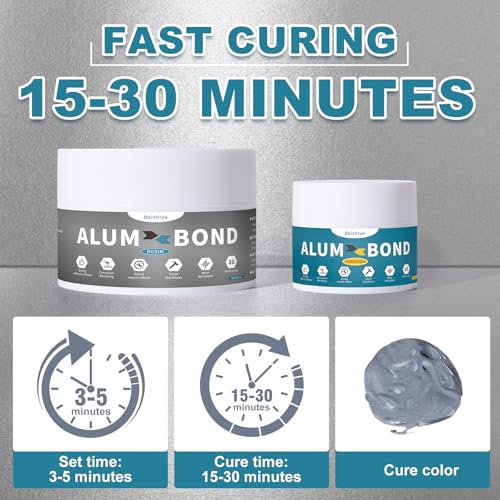 Image of 7 oz Aluminum Putty Repair, Strong Adhesive Power & Rapid Cure Aluminum Epoxy, Epoxy Weld for Hot Tubs, Radiators, Boat Hulls, Tanks & More, Gray Color