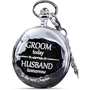 Groom Gifts from Bride – Engraved Groom Pocket Watch – Wedding Gift for Groom on Wedding Day I Gift for Groom from Bride…