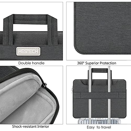 Hestech Laptop Shoulder Bag, 15.6" Laptop Case Sleeve Business Messenger Briefcase Carrying Handbag For Women Men Fits 15-16 Inch Dell Hp Acer Aspire 5/Predator Helios 300 Chromebook Ultrabook,Gray #TOP5