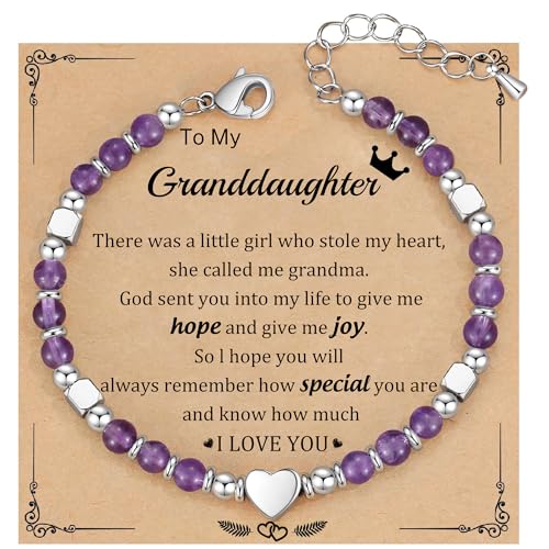 Christmas Gifts for Women, Stocking Stuffers for Teens Beaded Bracelets for Women Gifts for Mom Christmas Gift Mothers Day Gift for Grandma Daughter Bonus Mom Nature Stone Bead Bracelet Graduation Jewelry for Her 2026