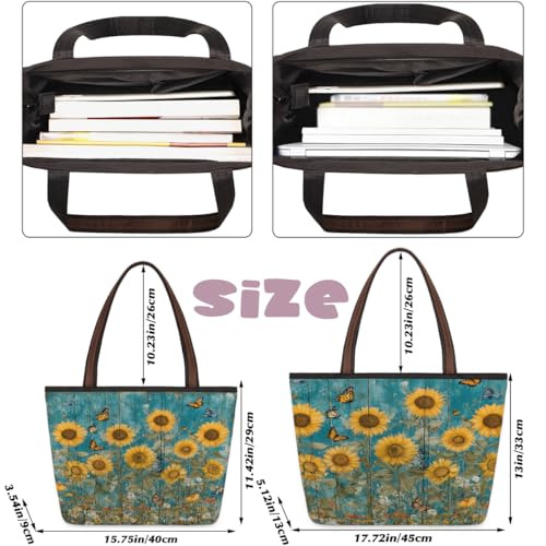 Bolso Tote con cremallera para mujer grande con bolsillos miniatura 3