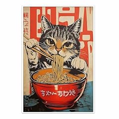 Lihua Cat Eating Ramen-Unframed