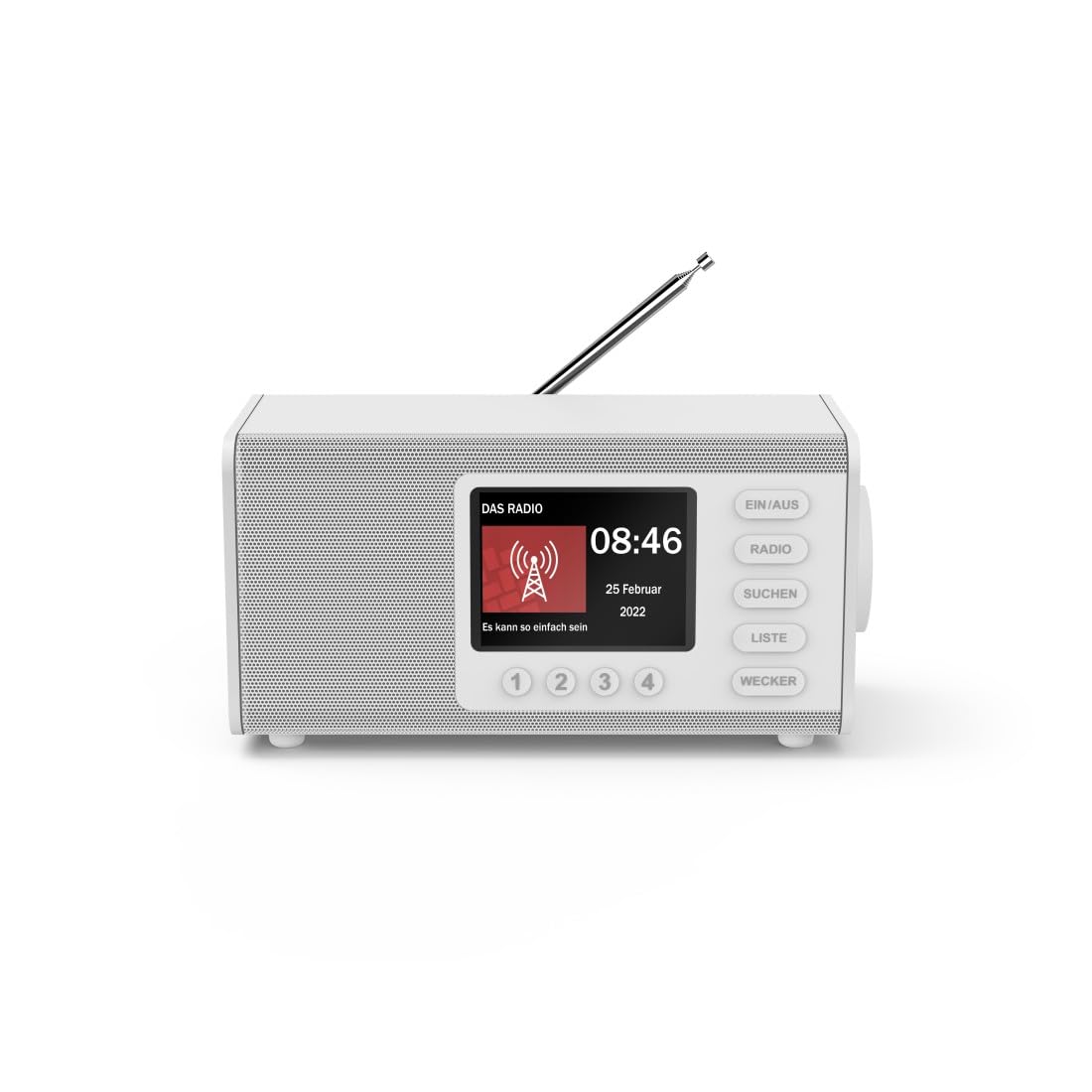 Hama Radio DAB+ i FM DR1000DE - Cyfrowe Radio Kuchenne z Dużym Wyświetlaczem, Łatwą Obsługą i Dużymi Przyciskami (UKW, AUX, 5 W, Radiobudzik, Dla Seniorów), Białe