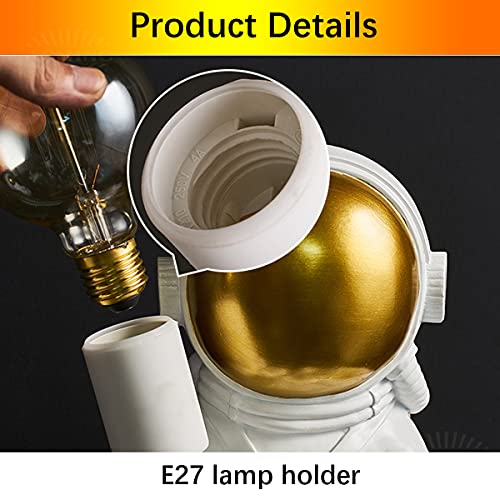 ACMHNC Applique Da Parete Per Bambini Con Interruttore E Spina, Moderna Astronauta Lampada Da Parete Per Cameretta Con Cavo 1,5 M,Deco E27 Illuminazione Da Parete Interni Per Ragazza E Ragazzo,Bianca - Image 6