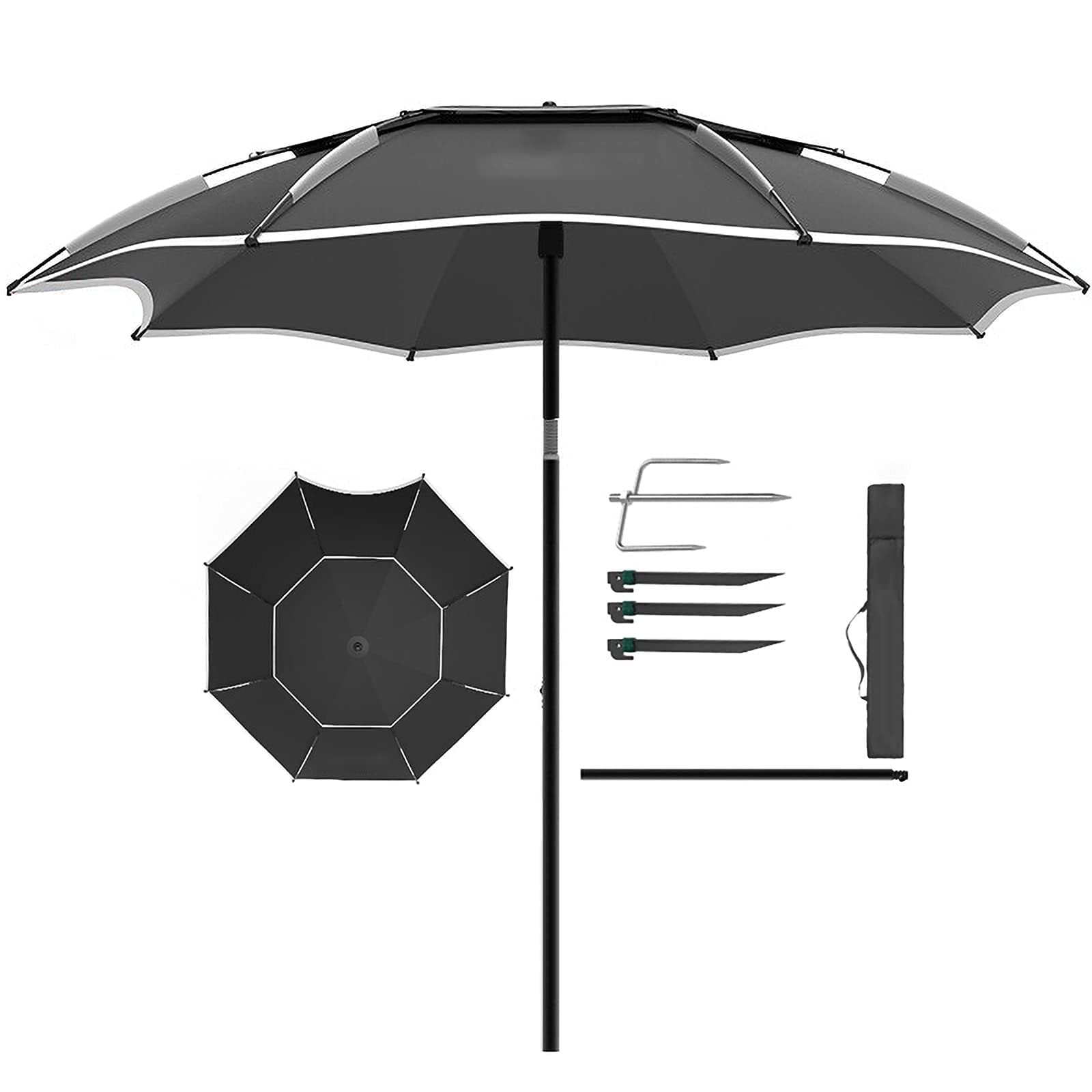 Sombrilla de pesca grande CLSDRZC paraguas de camping e impermeable 8