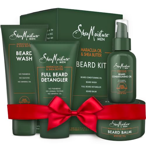 SheaMoisture Beard Kit for Men – Beard Wash, Conditioning Beard Oil, Full Beard Detangler +...