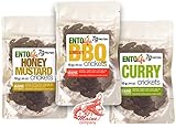 Roasted Edible Crickets - BBQ - Curry - Honey Mustard - New Larger Sizes (All Three Flavors)