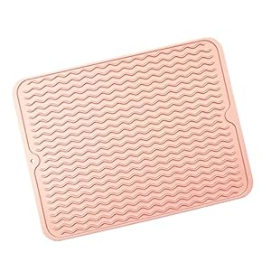 Sailsbury Siliconen afvoermat kommen mat, anti-slip zachte siliconen onderzetter met waterverzamelaar hittebestendige vierkante tafel placemat voor keuken huishoudelijke cadeaus
