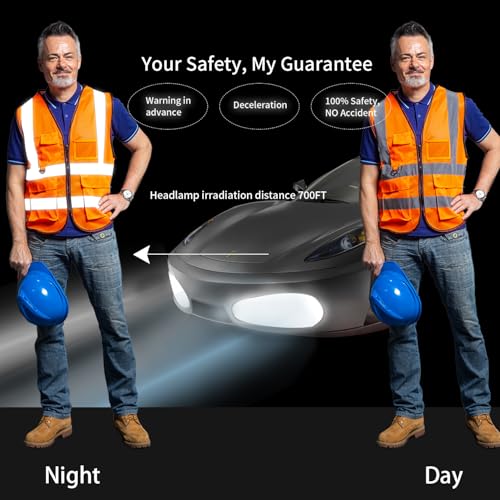 Tydon Guardian Reflective Safety Vest for Women Men High Visibility Security Pockets Zipper Front Meets ANSI/ISEA Standard — view 6