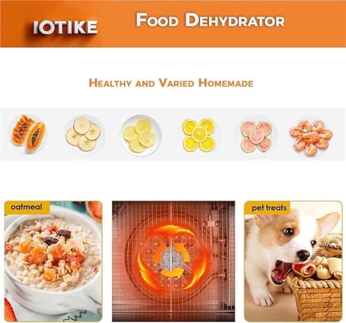 Premium Food Dehydrator for Jerky & Fruit - 12-Hour Timer, Temperature Control, 6 Layers, Perfect for Meat, Commercial Use & Healthy Snacks