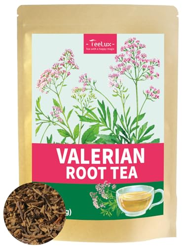 Image of TeeLux Valerian Root Tea Loose Leaf, Cut & Sifted, Caffeine Free, 16oz | Pure Valerian Root Herbal Tea with Smooth & Mild Taste, Natural Ingredients