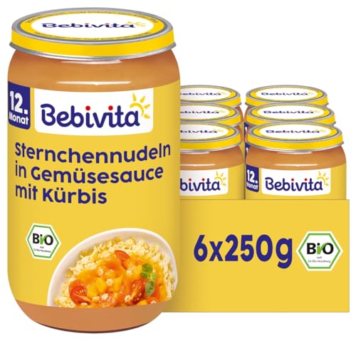 Bebivita Menüs ab 12. Monat Sternchennudeln in Kürbis-Gemüse-Sauce, 250g...