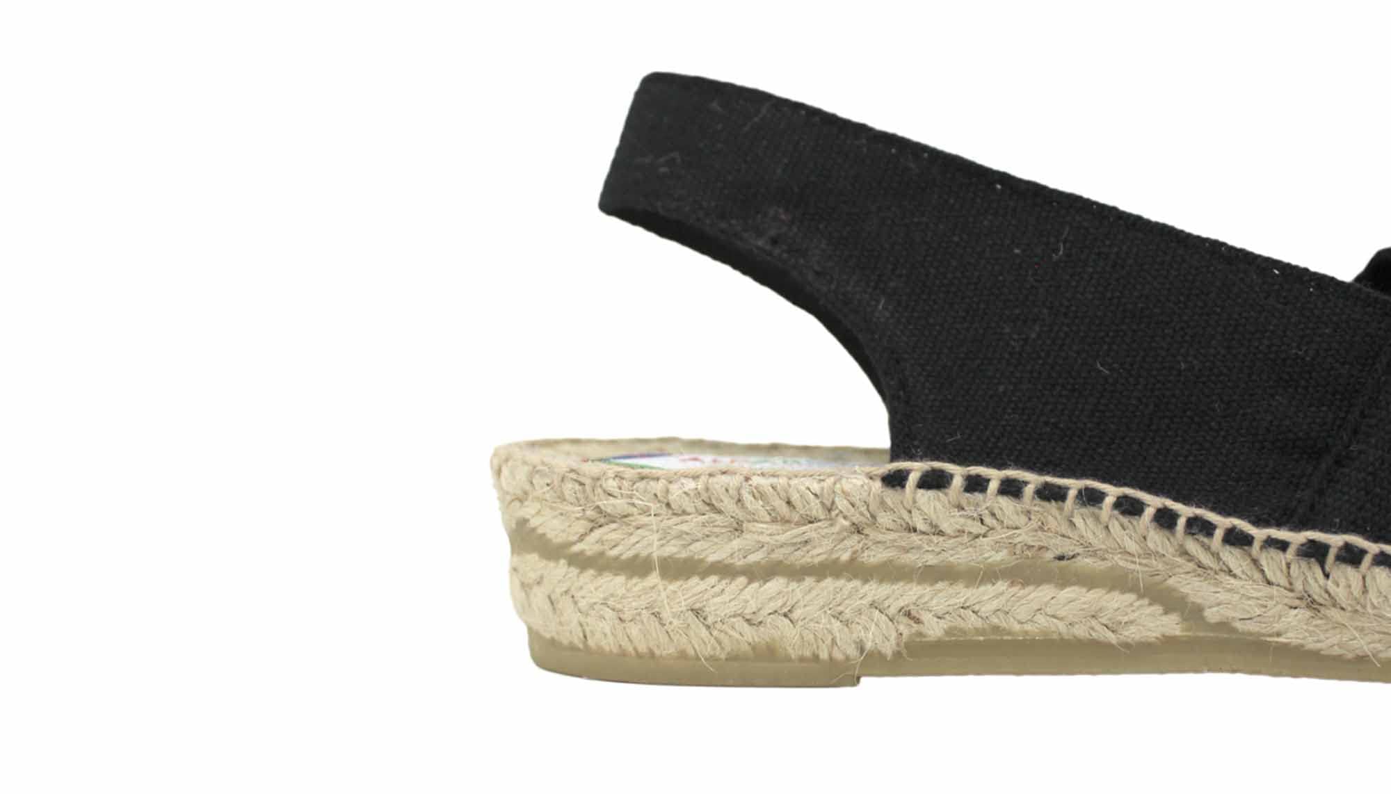 Espadrilles en forme de coin bas fabriquées à la main en Espagne