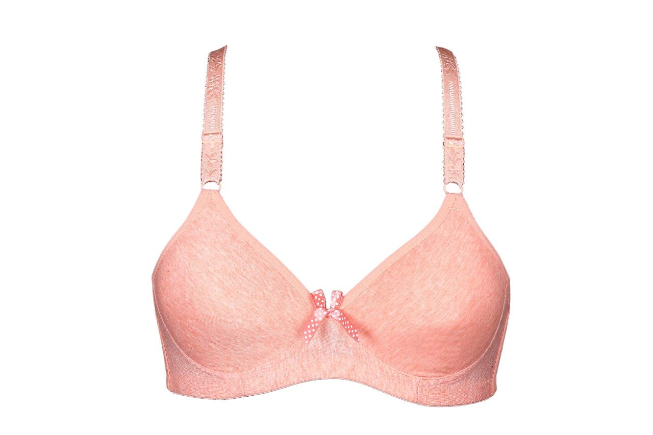 Hans LightingWomen's Cotton Everyday Non-Padded Wire free Bra (38, Light Pink)