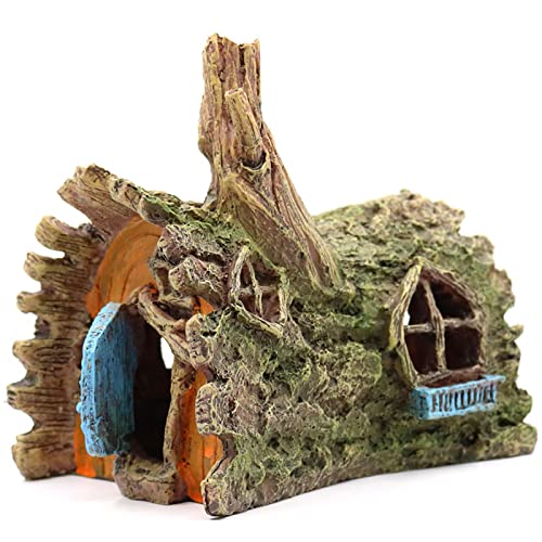 1 Pièce Decoration Aquarium, Ornement Aquarium, Maison Grotte en Résine, Decoration Aquarium Cachette pour Petits Poissons, Crevettes, Escargots et Betta, Accessoire Aquarium (15 * 11,5 * 13,5 cm) Cover