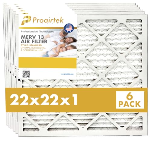Filtres à air MERV 13 Proairtek AF22221M13SWH 22x22x1 lot de 6